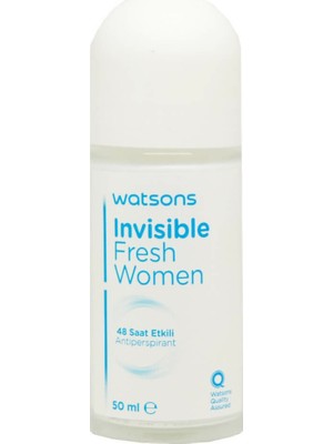 Watsons Invisible Fresh Kadın Deodorant Roll-On 50 ml Uzun Süreli Ferahlık Sağlar