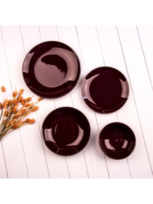 Marianna Rustik 24 Parça Yemek Takımı Mürdüm