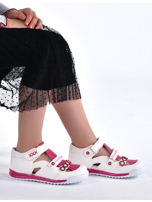 Kiko Şb 2391-96 Kız Çocuk Ayakkabı Sandalet Beyaz Fuşya