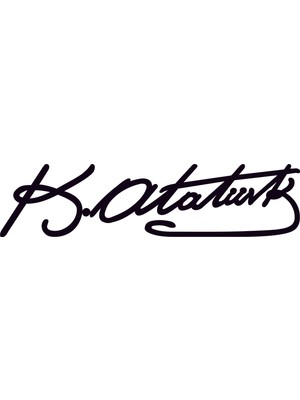 Tuğra Reklam Atatürk İmza Sticker 20 x 5 cm Siyah