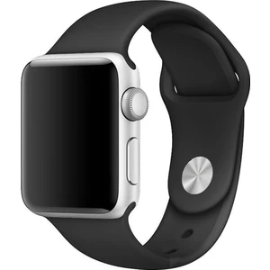 Apple Watch Uyumlu 44 mm Kordon Spor Kayışı Yumuşak Silikon Siyah