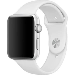 Apple Watch Uyumlu 44 mm Kordon Spor Kayışı Yumuşak Silikon Beyaz