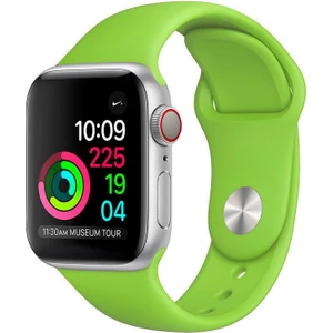 Apple Watch Uyumlu 44 mm Kordon Spor Kayışı Yumuşak Silikon Yeşil