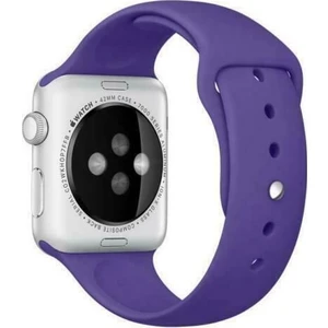 Apple Watch Uyumlu 44 mm Kordon Spor Kayışı Yumuşak Silikon Mor