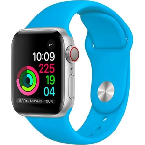 Apple Watch Uyumlu 44 mm Kordon Spor Kayışı Yumuşak Silikon Turkuaz