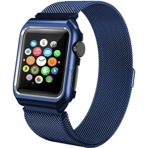 44 mm Çelik Kayış Hasır Örme Kordon Milano Mavi