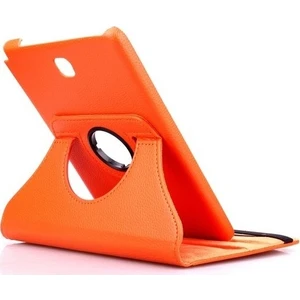 Samsung Tab S2 T710 T713 T715 T717 Kılıf Uyku Modlu 360° Dönerli Standlı 8" Turuncu