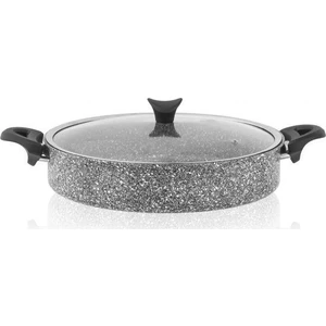Ultra Granit 28 cm Basık Granit Tencere Gri TAÇ-3404