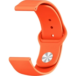 Samsung Galaxy Watch Active 2 44mm Kordon Mat Düz Renkli Silikon Turuncu