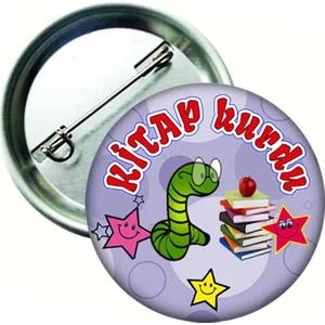 Hediye Panayırı - Kitap Kurdu Öğrenci Rozeti Model 3 - 20 Adet
