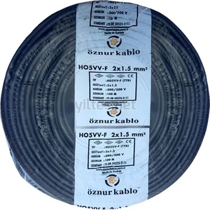 2 x 1,5 mm TTR Kablo 7 m Siyah