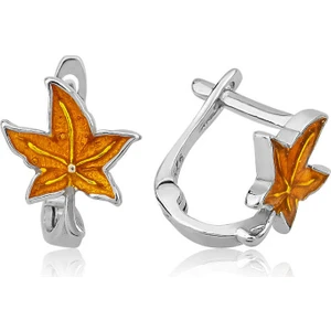 Gümüş Yaprak Çocuk Küpesi