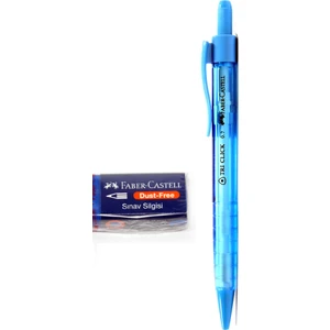Sınav Silgisi ve Tri Click Versatil 0.7 mm Uçlu Kalem Mavi
