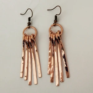Mba Handmade Jewelry Dövme Bakır El Yapımı Sallantılı Otantik Küpe