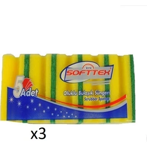 Bulaşık Süngeri Oluklu 5'li x 3 Adet