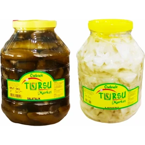 Turşu Market Çubuk Turşusu Salatalık + Lahana - 10 kg