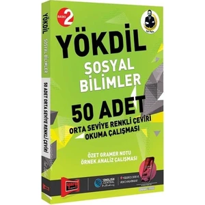 Yargı Yayınevi YÖKDİL Sosyal Bilimler 50 Adet Orta Seviye Renkli Çeviri Okuma Çalışması