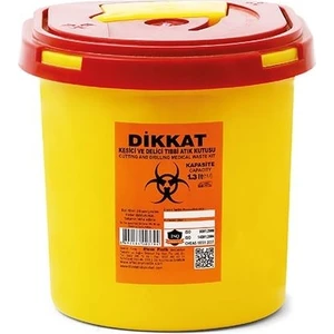 5 Adet Kesici ve Delici Tıbbi Enfekte Atık Kutusu 1.3 lt