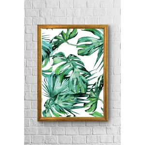 Lyn Home Geniş Yapraklar Çerçeveli Poster Tablo 23,5 x 33,5 cm
