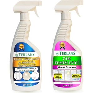 Terlans Banyo Duşakabin ve Armatür Temizleyici 500 ml + Cam Temizleyici Kristal Parlaklık 500ML