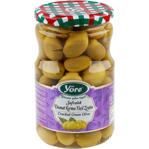 Domat Kırma Mega Yeşil Zeytin 400 gr Cam Kavanoz