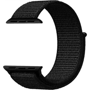 Apple Watch 1-2-3-4-5 Uyumlu 42 - 44 mm Spor Loop Kordon Siyah