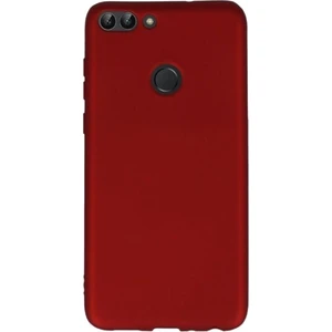 Huawei P Smart 2018 Kılıf Premier Mat Silikon Kılıf +Temperli Cam Kırmızı