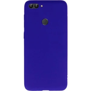 Huawei P Smart 2018 Kılıf Premier Mat Silikon Kılıf +Temperli Cam Mavi