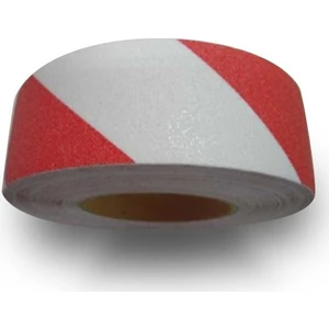 Kırmızı Beyaz Merdiven ve Zemin Kaydırmaz Bant 25 mm x 25 m