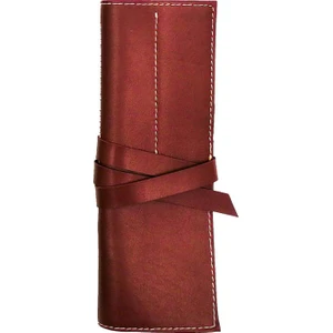 Suni Deri Rulo Kalemlik Kızıl Kahve