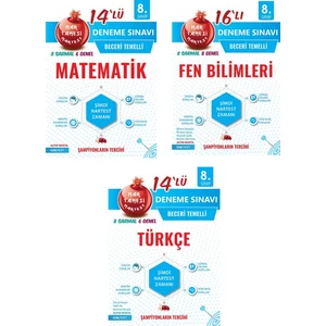 Nartest Yayınevi 8. Sınıf Matematik - Türkçe - Fen Bilimleri Beceri Temelli Sarmal Deneme Seti