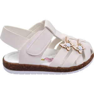 Kiko Şb 2262 71  Kız Çocuk Bebe Sandalet Terlik Beyaz