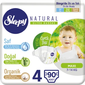 Natural Bebek Bezi Üçlü Jumbo 4 Beden 90 adet