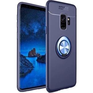 Samsung j6 Plus Kılıf Silikon Yüzüklü Standlı Metal Araç Tutuculu Ravel Tpu Lacivert