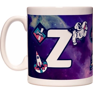 Rock'n Fox Harfli Uzay ve Astronot Tasarımlı Baş Harf Z Harfi Kupa Bardak
