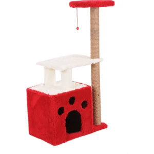 Cat Hause Kedi Tırmalama Evi S2 Kırmızı 97 cm