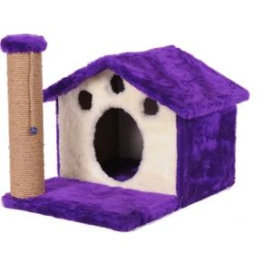 Cat Hause Kedi Tırmalama Platformu Ev Y01 Mor 55 cm