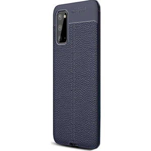 Samsung Galaxy S20 Kılıf Niss Silikon Deri Görünümlü Lacivert