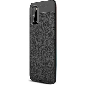 Case Street Samsung Galaxy S20 Kılıf Niss Silikon Deri Görünümlü Siyah