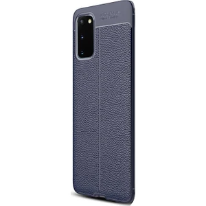 Case Street Samsung Galaxy S20  Plus Kılıf Niss Silikon Deri Görünümlü Lacivert