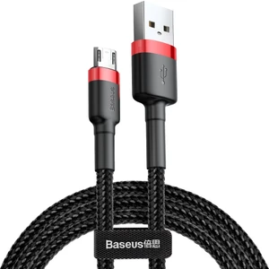 CAMKLF-A91 Cafule Micro USB 2.4A Data ve Şarj Kablosu 0.5m - Kırmızı - Siyah
