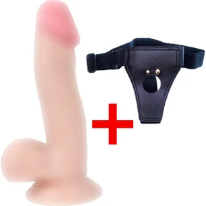 Kemerli Belden Bağlamalı 17 cm Esnek Yumuşak Dokulu Takma Dildo