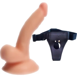 Esnek Yumuşak Yapılı 13 cm Realistik Kemerli Takma Penis