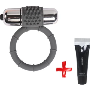 Lilitu Shop Yumuşak Silikon Yapılı Güçlü Titreşimli Penis Halkası Cock Ring + Jel