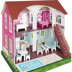 Arnas Toys 3 Boyutlu Maket Mobilyalı Oyun Evi - 17 Parça