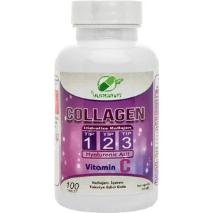 Hidrolize Collagen () Type (Tip) 1-2-3 Hyaluronic Acid Vitamin C 100 Tablet