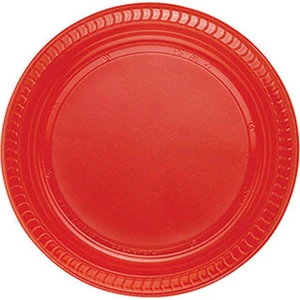 Kullan At Market Roll-Up Plastik Tabak Kırmızı 22 cm 25'li