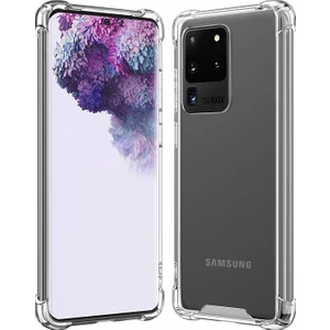 Case 4U Samsung Galaxy S20 Ultra Uyumlu Kılıf Köşe Korumalı Darbe Emici Anti Shock Arka Kapak Şeffaf