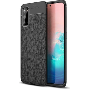 Case 4U S20 Kılıf Rugan Armor Deri Görünümlü Yüksek Kalite Silikon Niss Siyah