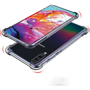 Case 4U Samsung Galaxy A30S - A50 - A50S Kılıf Darbe Emici Silikon Arka Kapak Şeffaf